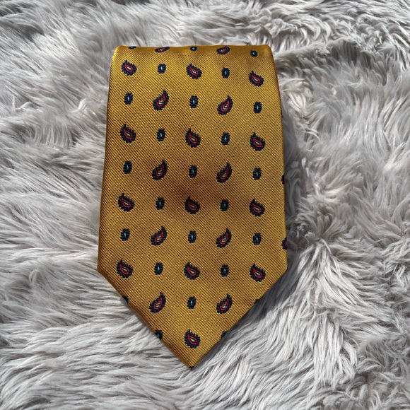 Polo by Ralph Lauren Gold Paisley Tie - Picture 1 of 9